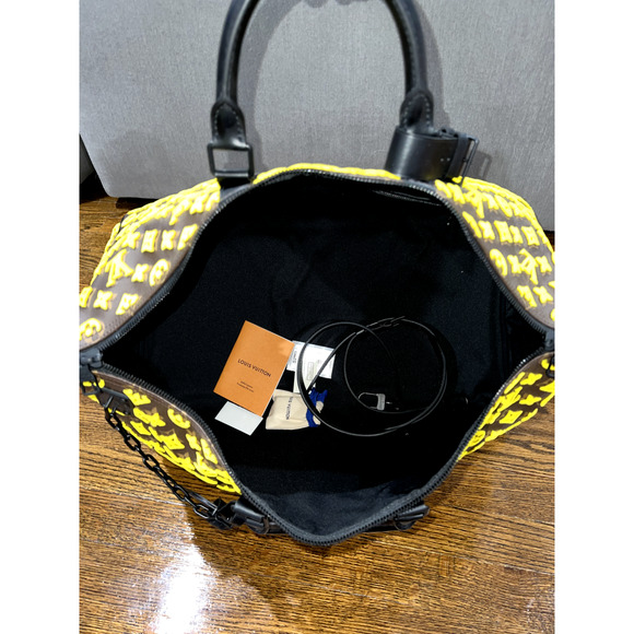 Louis Vuitton Keepall Triangle Bandouliere 50 Tuffetage Yellow Duffle Travel Bag - Picture 8 of 11